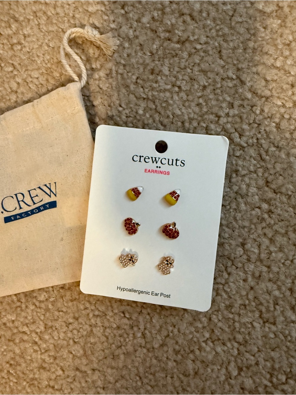 NWT J. Crew crewcuts Halloween Three-Pair Stud Earring Set